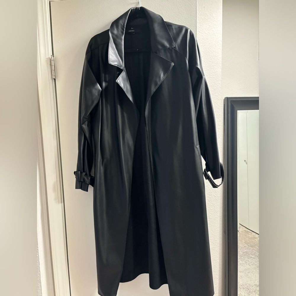 Black Leather trench coat